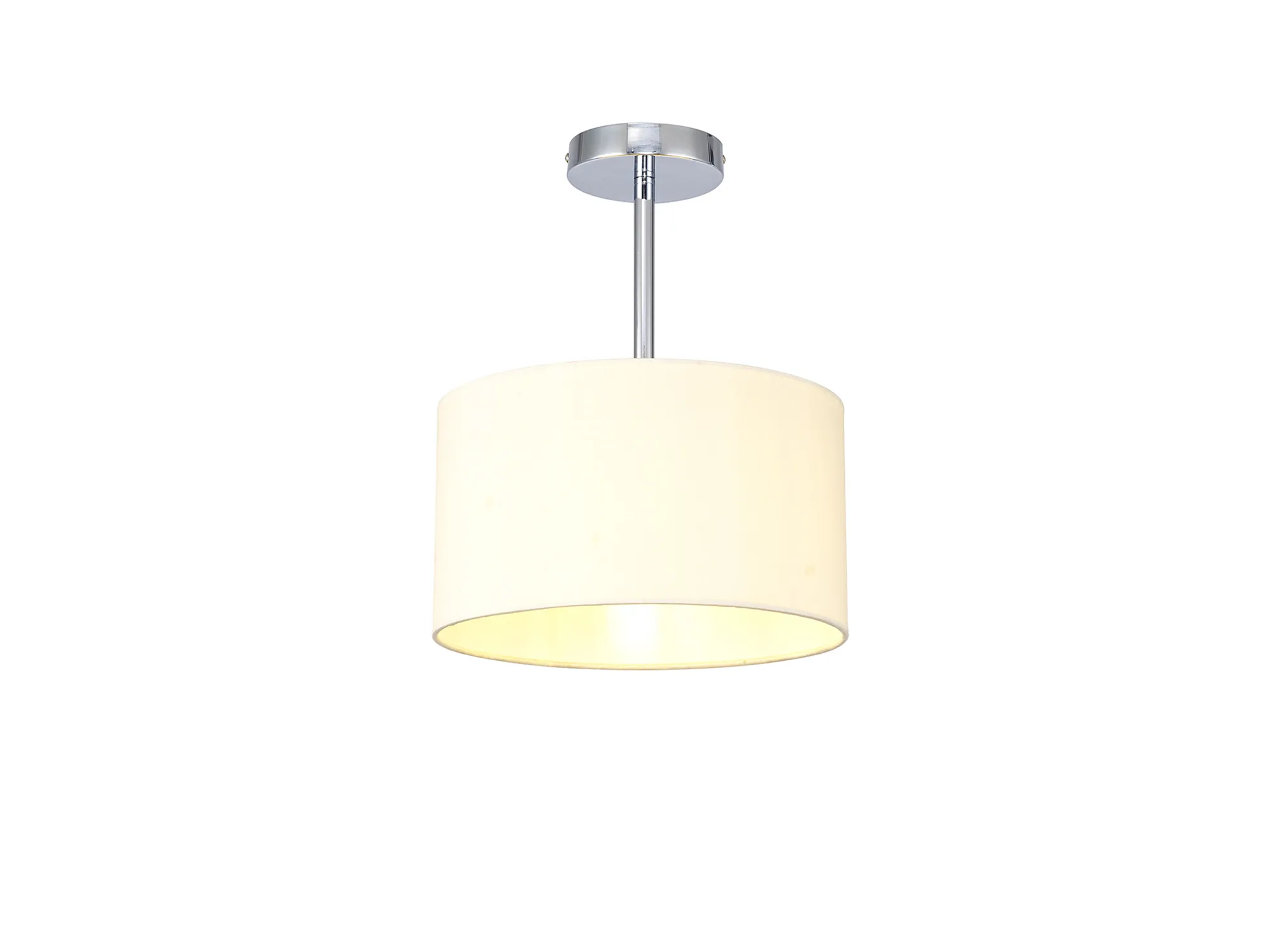 DK0079  Baymont 30cm Semi Flush 1 Light Polished Chrome, Ivory Pearl